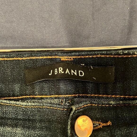 JBRAND raw hem dark blue disguise skinny Jean size 29 - Picture 3 of 7